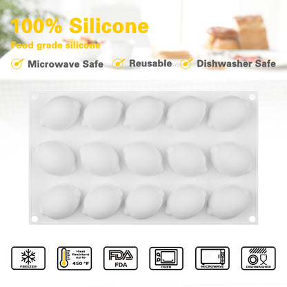 Oven Safe Lemon Silicone Mold, 15-Cavity Tray by HitMyNeed
