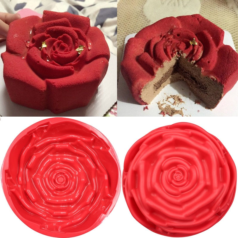 Oven Safe Silicone Rose Cake Mold 24cm by HitMyNeed