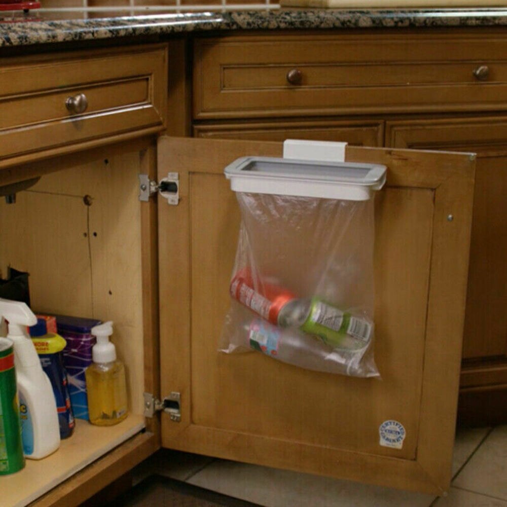 Over the Door Bin Bag Holder for Kitchen Cabinets by HitMyNeed