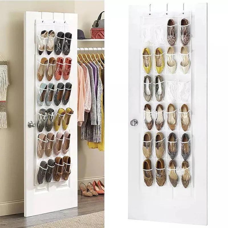 Over the Door Hanging Shoe Organizer with 24 Pockets by HitMyNeed