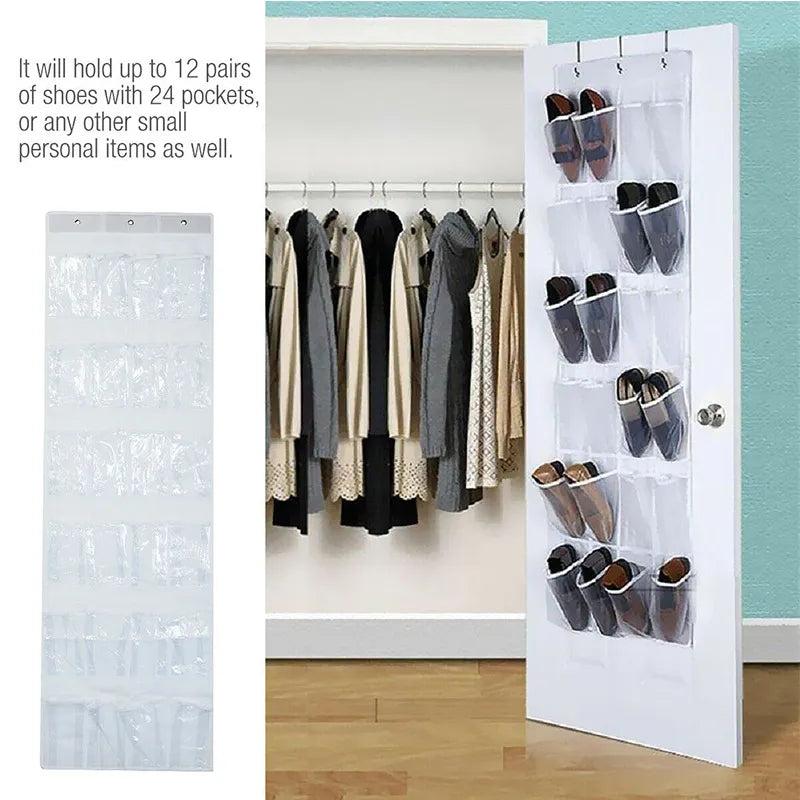 Over the Door Hanging Shoe Organizer with 24 Pockets by HitMyNeed