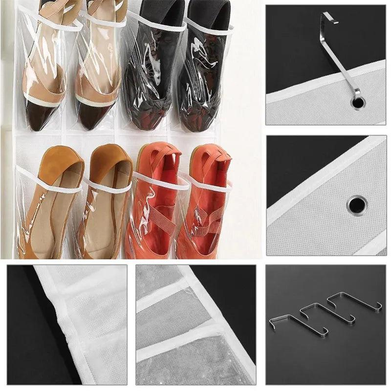 Over the Door Hanging Shoe Organizer with 24 Pockets by HitMyNeed