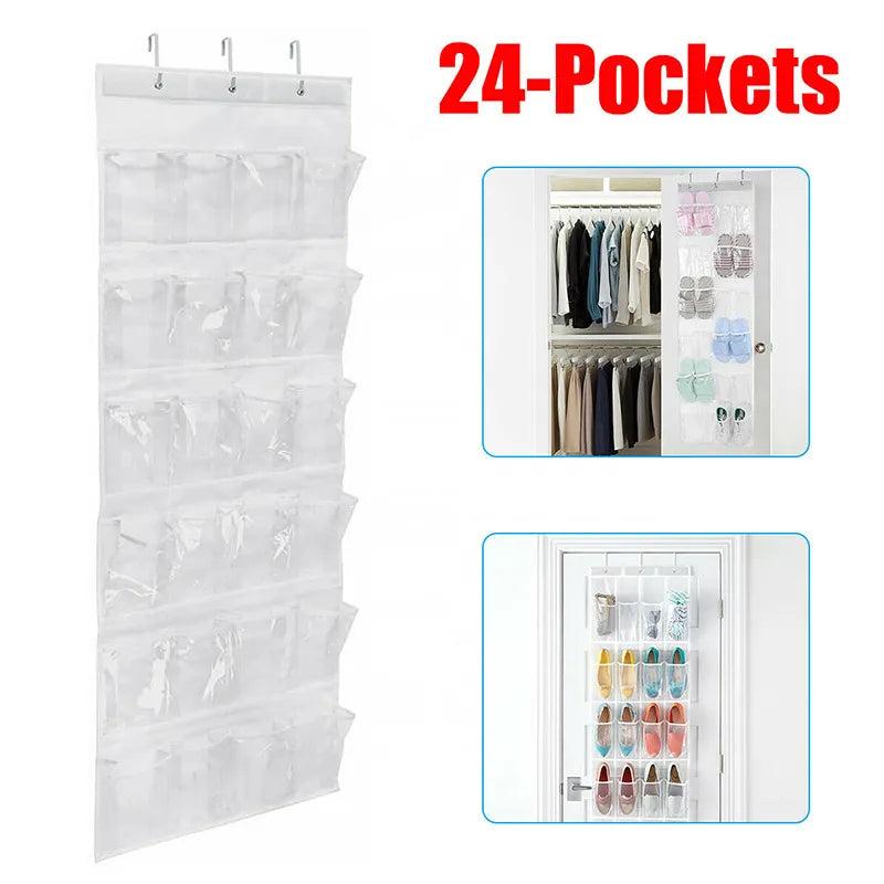 Over the Door Hanging Shoe Organizer with 24 Pockets by HitMyNeed
