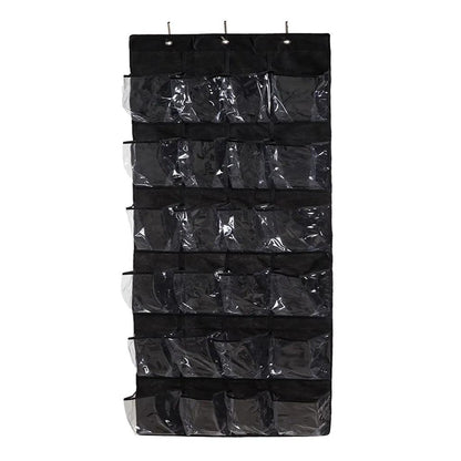 Over the Door Hanging Shoe Organizer with 24 Pockets black by HitMyNeed