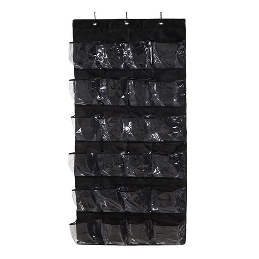 Over the Door Hanging Shoe Organizer with 24 Pockets black by HitMyNeed