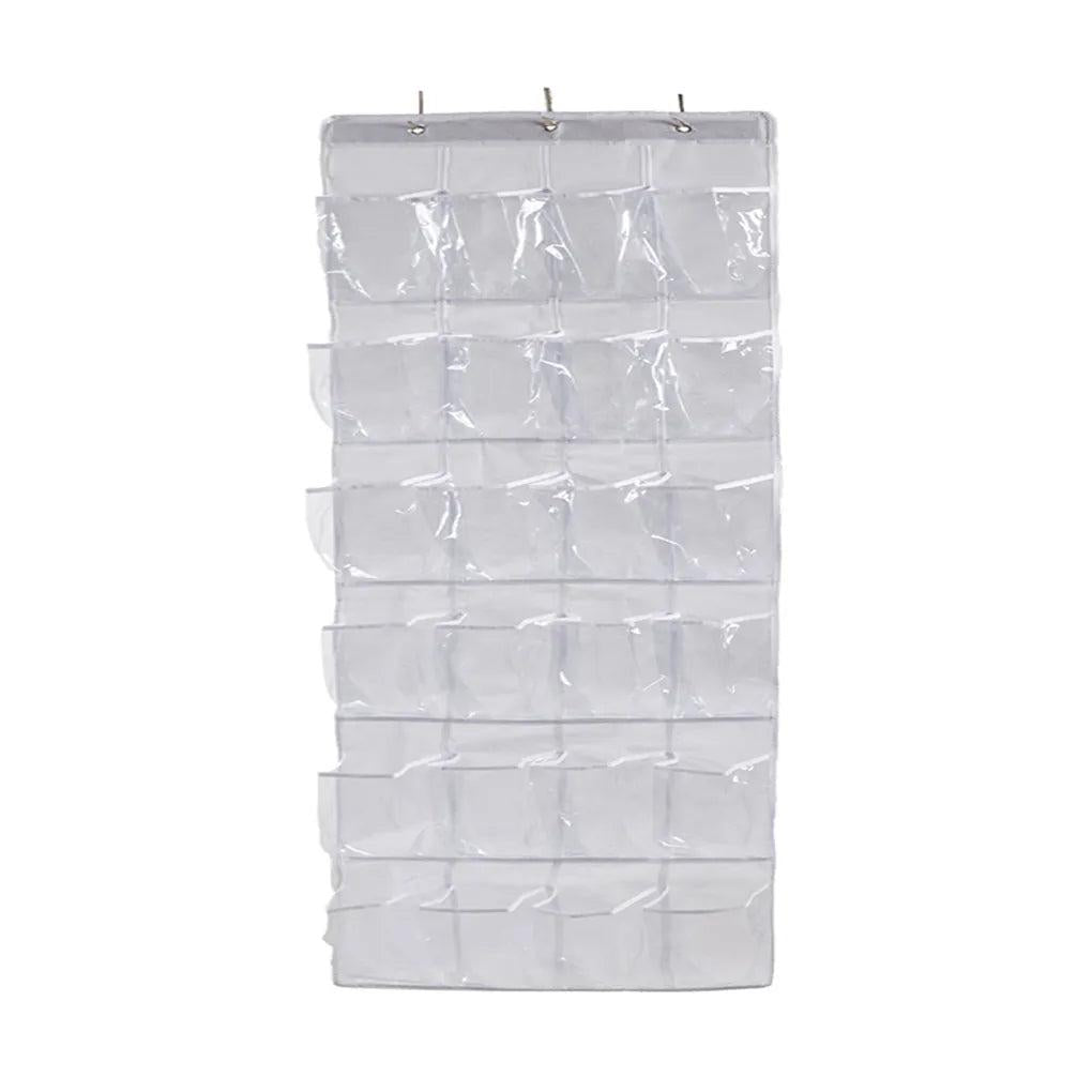 Over the Door Hanging Shoe Organizer with 24 Pockets white by HitMyNeed