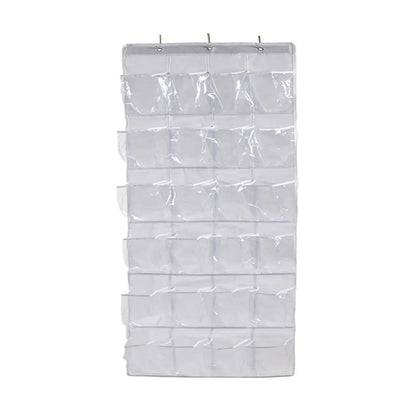 Over the Door Hanging Shoe Organizer with 24 Pockets white by HitMyNeed