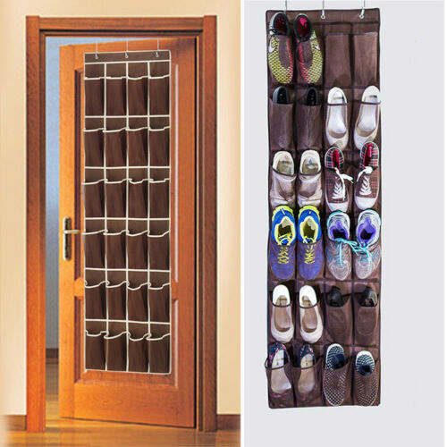 Over the Door Shoe Organizer with 24 Mesh Pockets by HitMyNeed