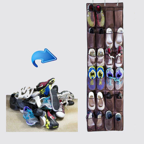 Over the Door Shoe Organizer with 24 Mesh Pockets by HitMyNeed
