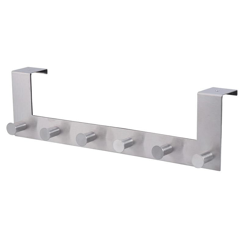 Over the Door Six Hook Stainless Steel Rack by HitMyNeed
