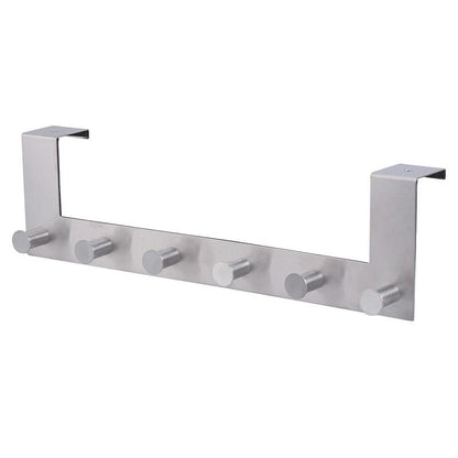 Over the Door Six Hook Stainless Steel Rack by HitMyNeed