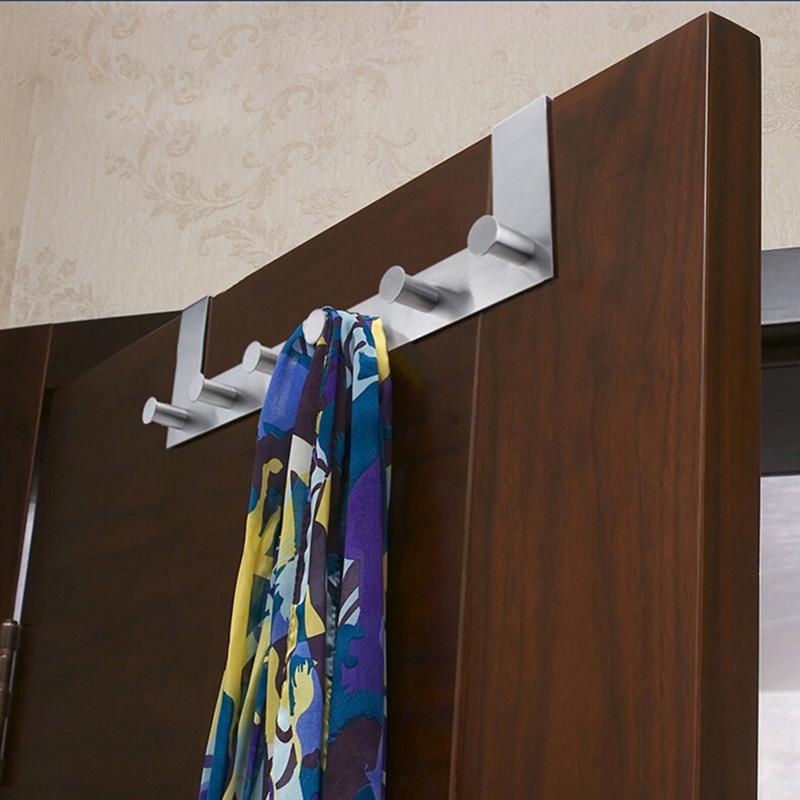 Over the Door Six Hook Stainless Steel Rack by HitMyNeed