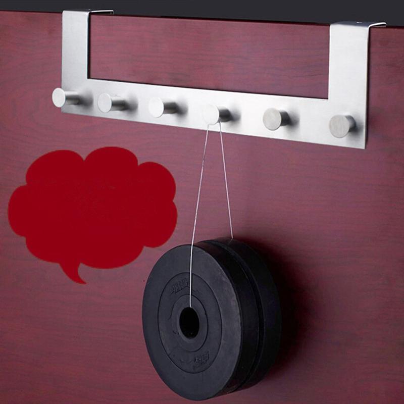 Over the Door Six Hook Stainless Steel Rack by HitMyNeed
