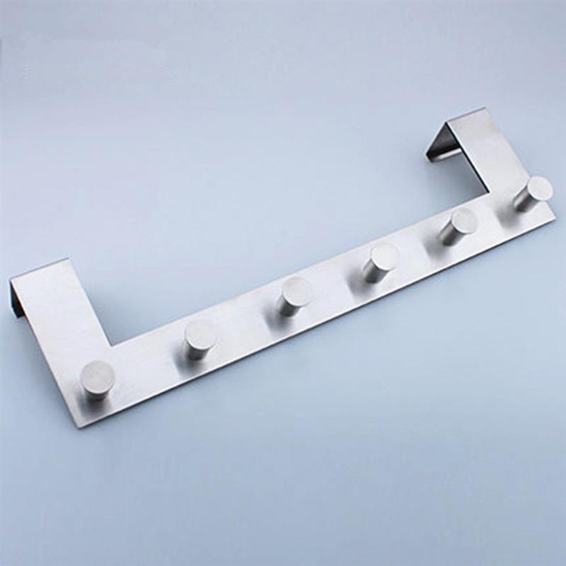 Over the Door Six Hook Stainless Steel Rack by HitMyNeed