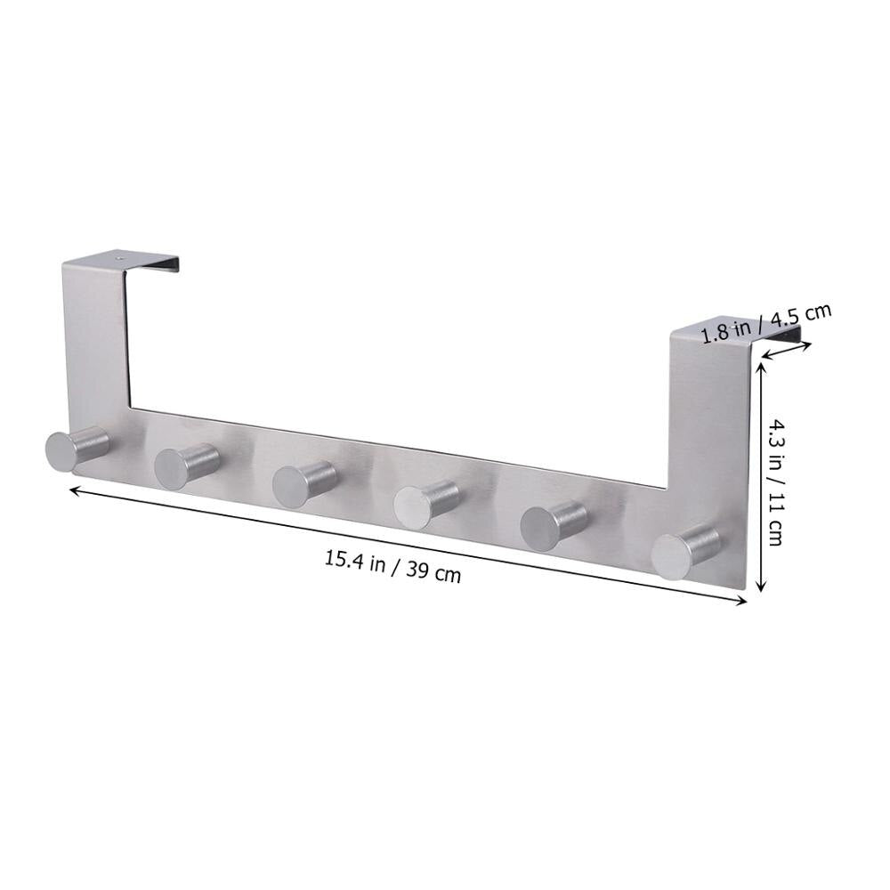 Over the Door Six Hook Stainless Steel Rack by HitMyNeed