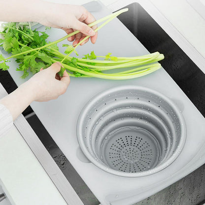 Over-the-Sink Cutting Board with Removable Strainer by HitMyNeed