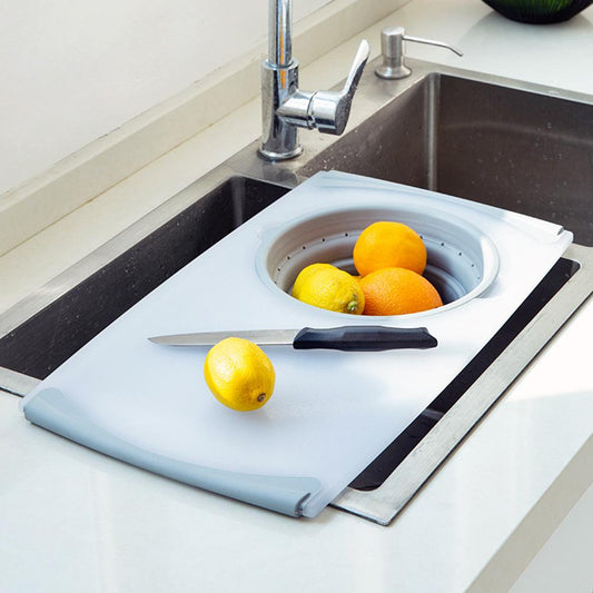 Over-the-Sink Cutting Board with Removable Strainer a by HitMyNeed