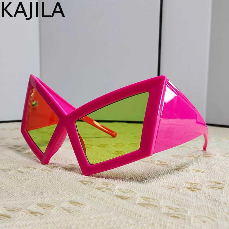 Oversized Cat Eye Sunglasses with UV400 Protection by HitMyNeed