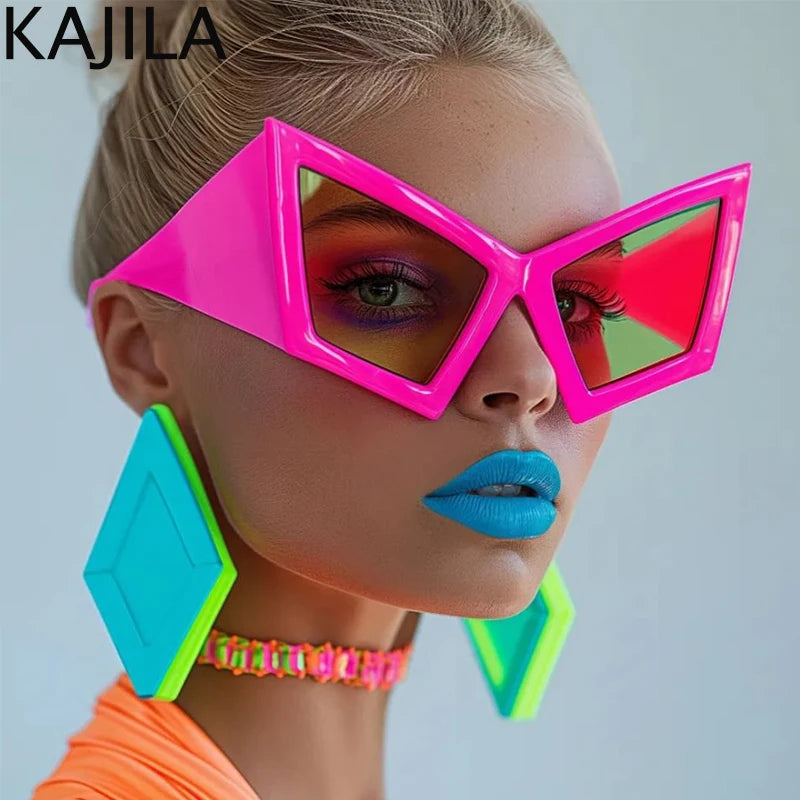 Oversized Cat Eye Sunglasses with UV400 Protection by HitMyNeed