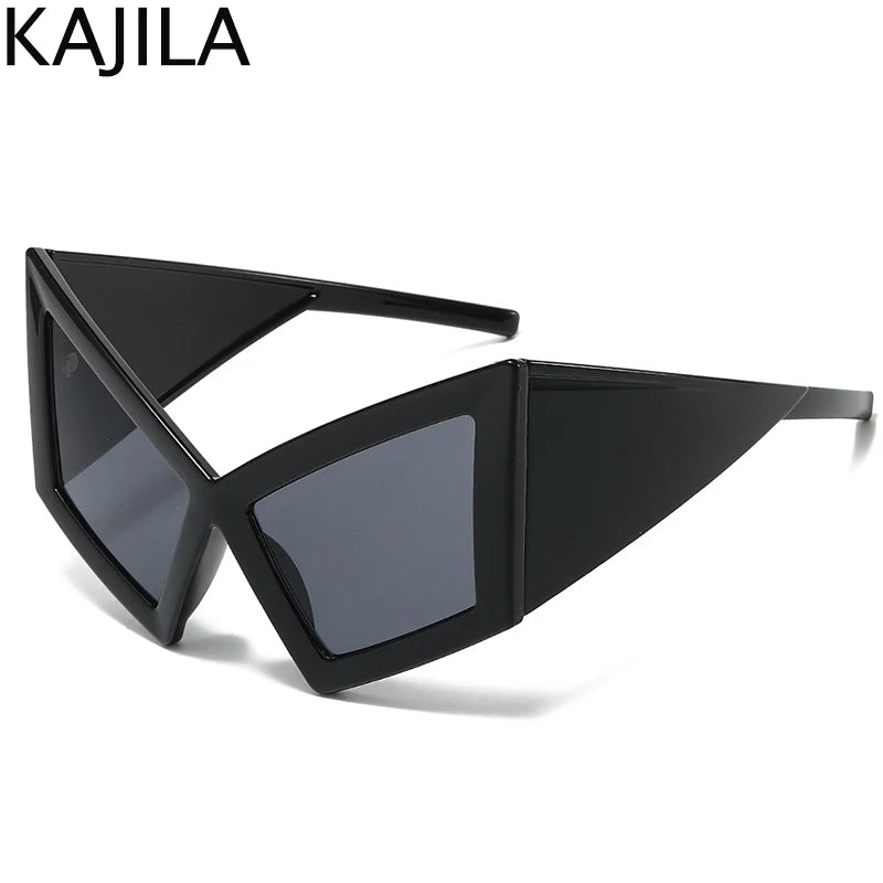 Oversized Cat Eye Sunglasses with UV400 Protection c1blackgray by HitMyNeed