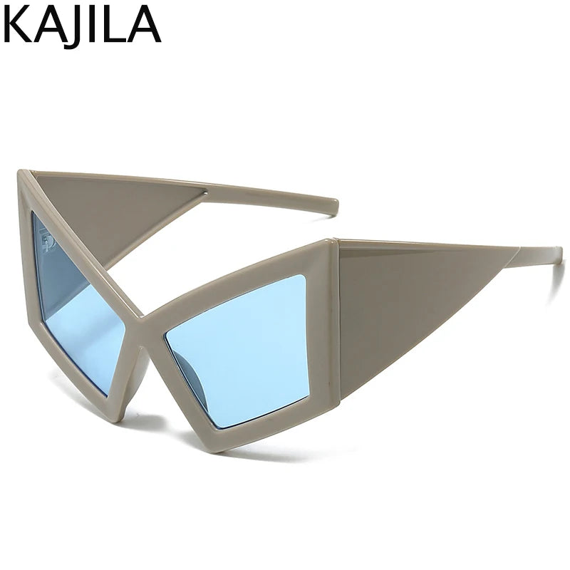 Oversized Cat Eye Sunglasses with UV400 Protection c4grayblue by HitMyNeed