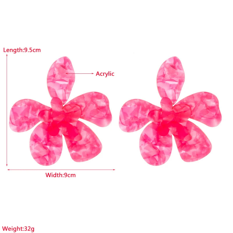 Oversized Floral Statement Earrings for Women by HitMyNeed