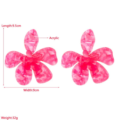 Oversized Floral Statement Earrings for Women by HitMyNeed