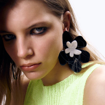 Oversized Floral Statement Earrings for Women by HitMyNeed