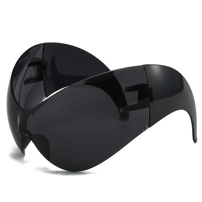 Oversized Y2K Punk Steampunk One-Piece Sunglasses UV400 by HitMyNeed