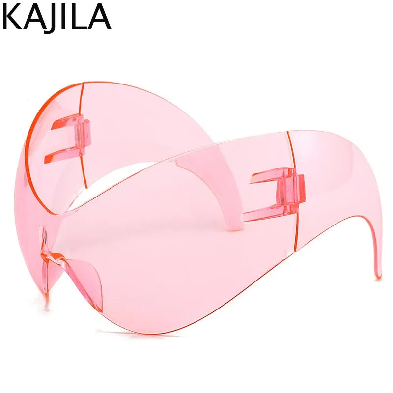 Oversized Y2K Punk Steampunk One-Piece Sunglasses UV400 c3-pink by HitMyNeed
