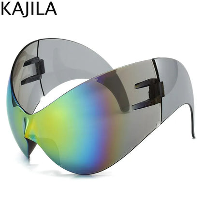 Oversized Y2K Punk Steampunk One-Piece Sunglasses UV400 c5-gold-film by HitMyNeed