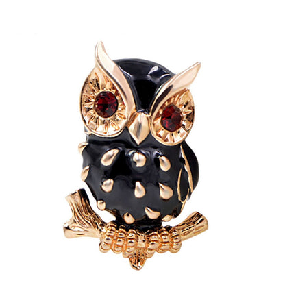 Owl Brooch for Women with Rhinestones by HitMyNeed