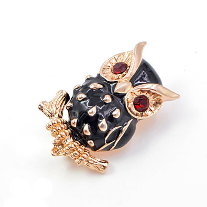 Owl Brooch for Women with Rhinestones by HitMyNeed