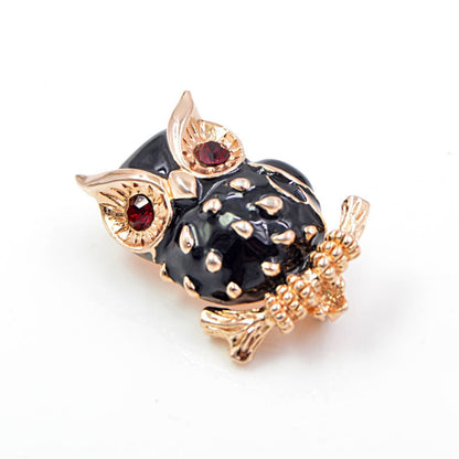 Owl Brooch for Women with Rhinestones by HitMyNeed