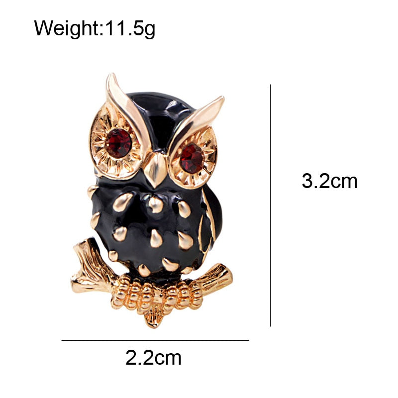 Owl Brooch for Women with Rhinestones by HitMyNeed