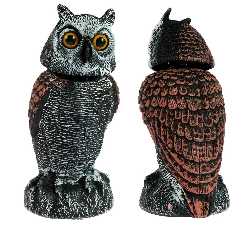 Owl Decoy Bird Deterrent with 360° Rotating Head by HitMyNeed
