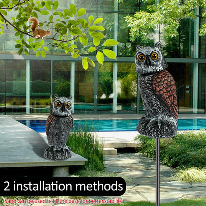 Owl Decoy Bird Deterrent with 360° Rotating Head by HitMyNeed