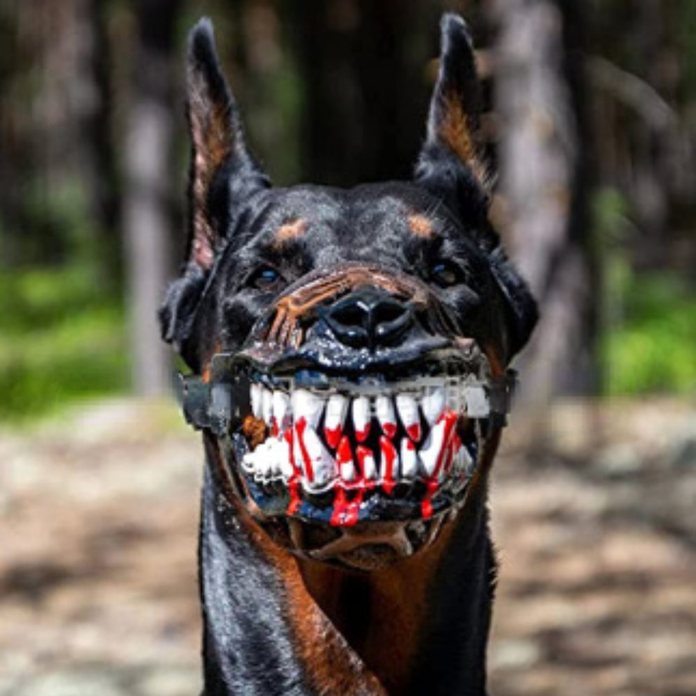 Padded Latex Dog Muzzle Mask for Cosplay & Training blood l by HitMyNeed