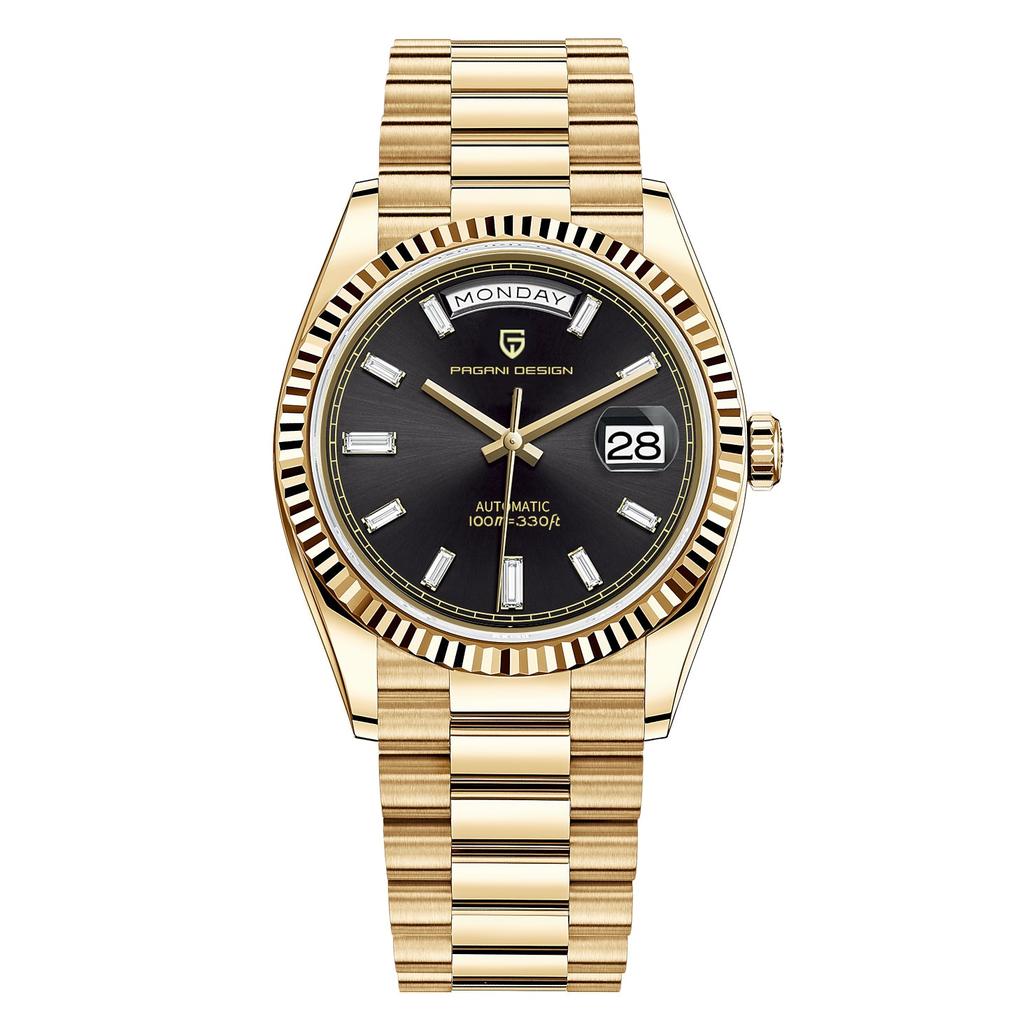 PAGANI DESIGN DD36 Automatic Men's Watch 36mm gold-black by HitMyNeed