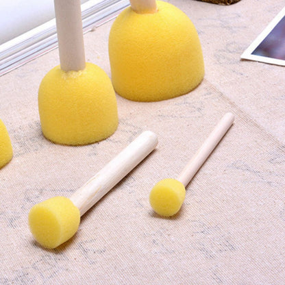 Painting Sponge Brush Set 5pcs with Wooden Handles by HitMyNeed