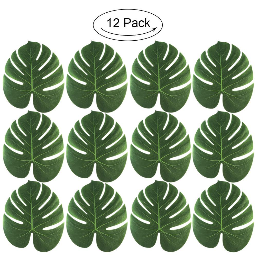 Palm Leaf Placemats Artificial Leaves (12 Pack) by HitMyNeed