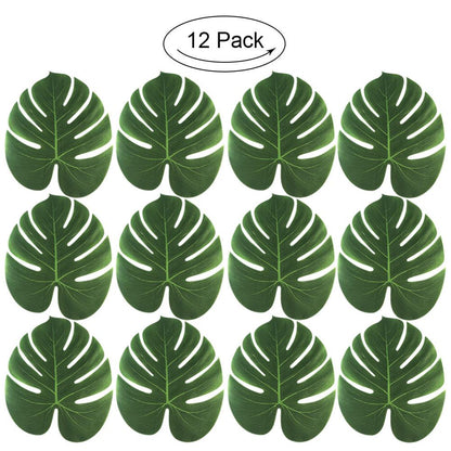 Palm Leaf Placemats Artificial Leaves (12 Pack) by HitMyNeed