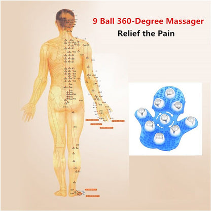 Palm Massager with 9 Steel Roller Balls by HitMyNeed