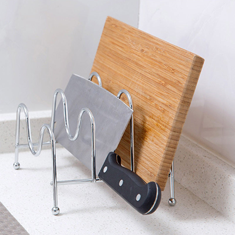 Pan Lid Holder Rack with 3-Section Counter Organizer by HitMyNeed