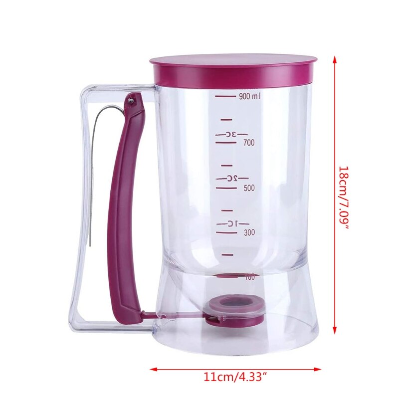 Pancake Batter Dispenser with Measuring Scale 900ml by HitMyNeed