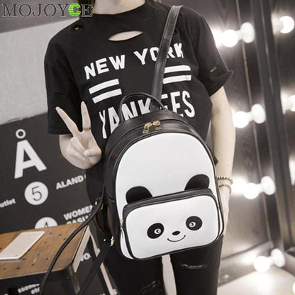 Panda Backpack Women's Casual PU Leather Bag by HitMyNeed