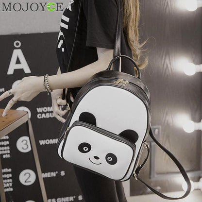 Panda Backpack Women's Casual PU Leather Bag by HitMyNeed