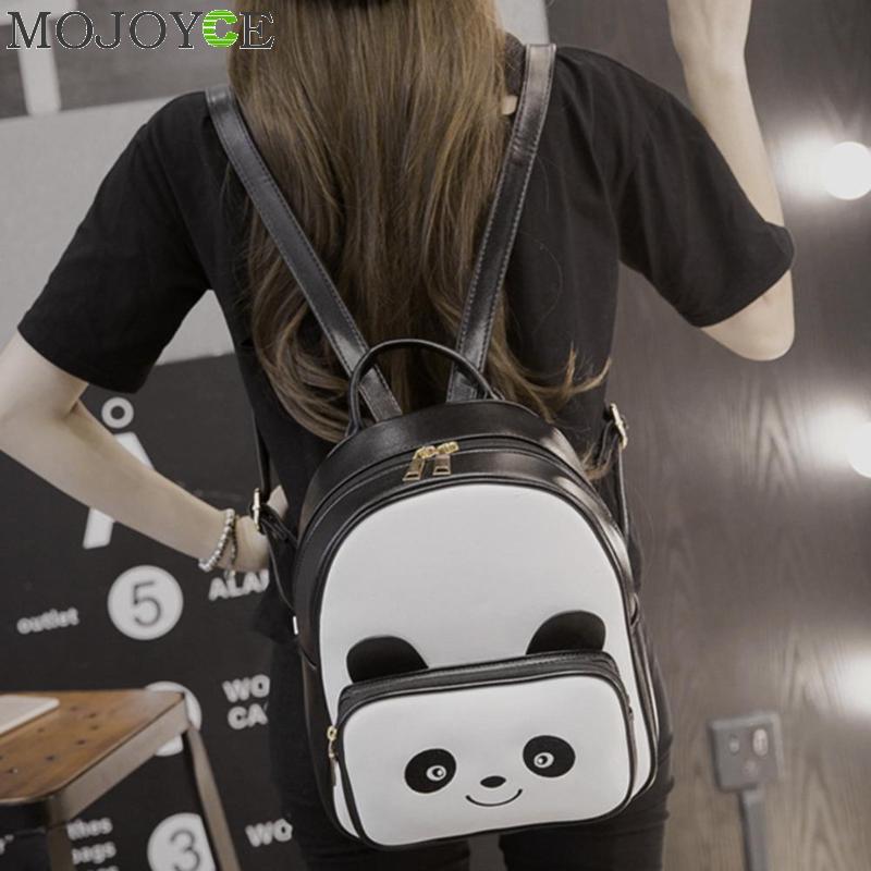Panda Backpack Women's Casual PU Leather Bag by HitMyNeed