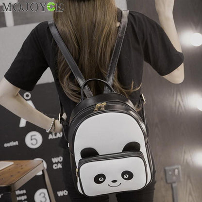 Panda Backpack Women's Casual PU Leather Bag by HitMyNeed