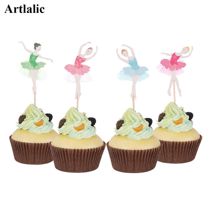 Paper Ballerina Cupcake Toppers Set of 24 by HitMyNeed